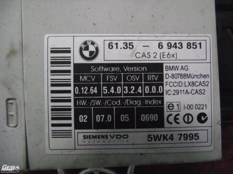 BMW 5 E60 530D motorvezérlő elektronika immobiliserrel, 1db kulccsal!